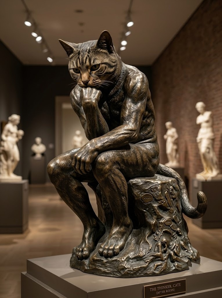 The Thinker, Cate — after Rodin